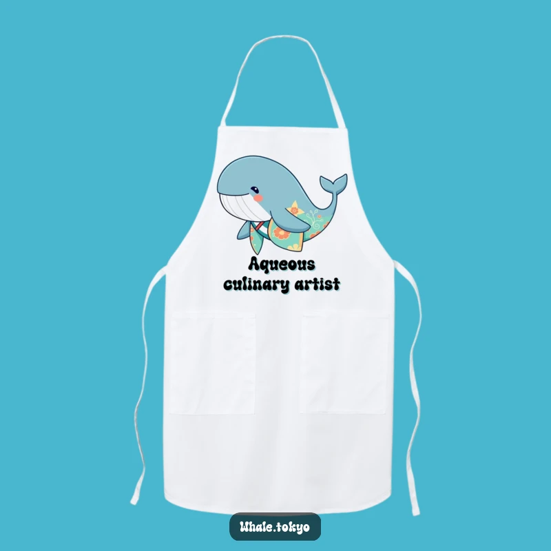 Funny Whale Kimono Apron - Whimsical Kitchen Accessory for Chefs