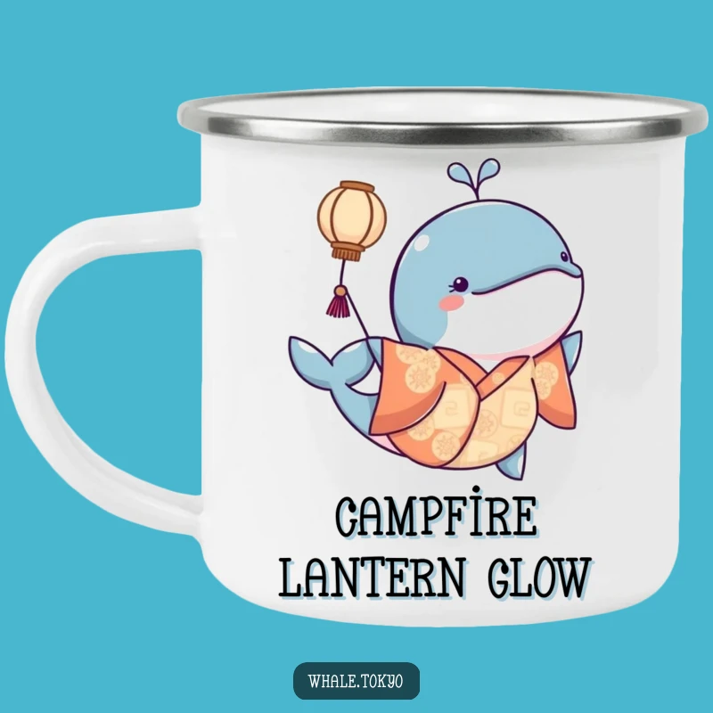 Funny Kimono Whale Camping Mug: Lantern Glow, Night Adventure Mug