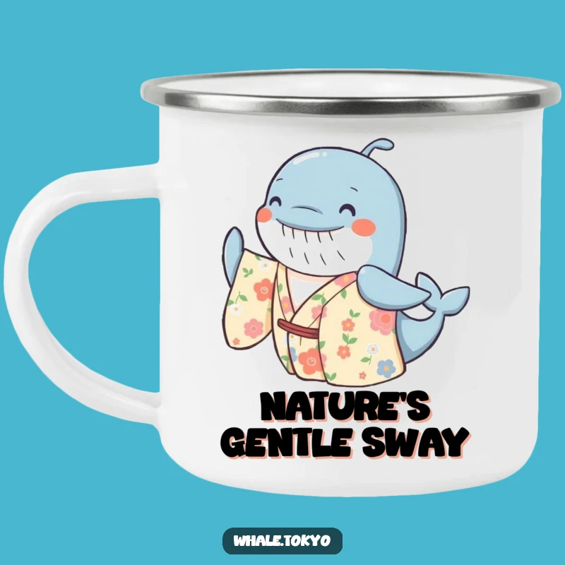 Funny Floral Whale Kimono Camping Mug - Outdoor Cheer, Gentle Sway!