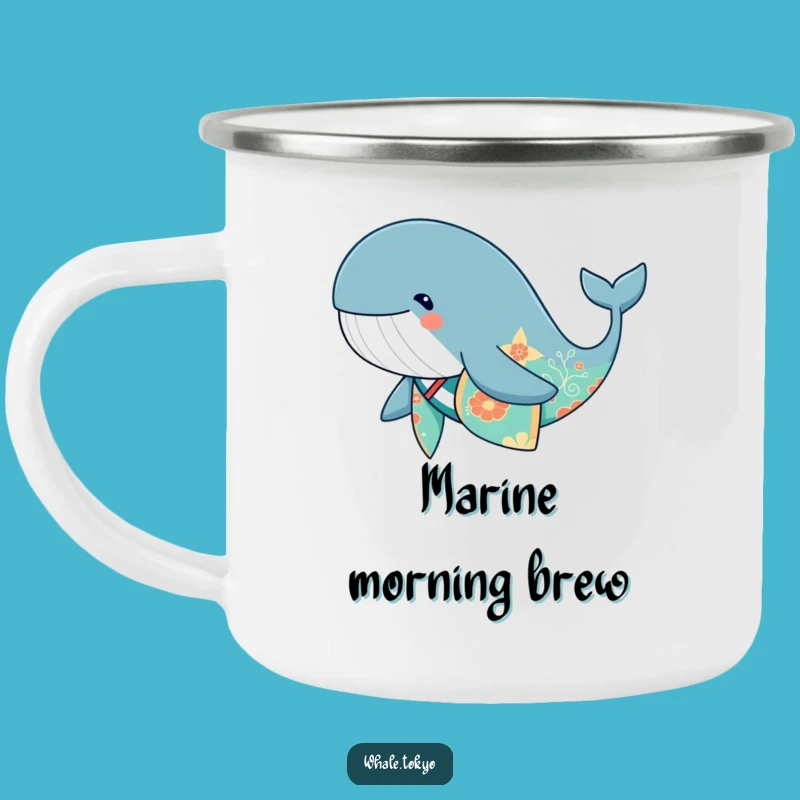 Funny Whale Kimono Camping Mug - Whimsical Outdoor Companion