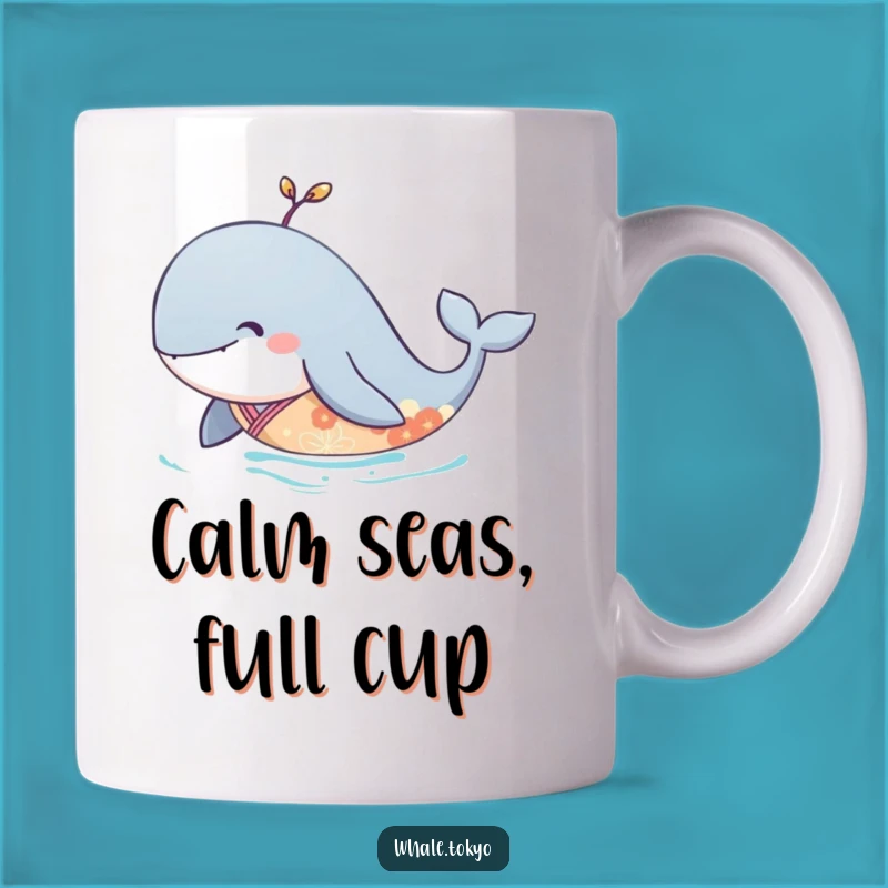 Funny Serene Whale Kimono Mug: Elegant Gliding Design, Peaceful Gift Idea