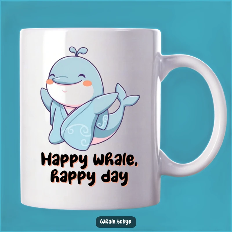 Funny Jovial Whale Kimono Mug - Smiling Ocean Friend Gift