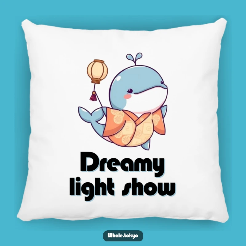 Funny Kimono Whale Pillow: Cozy Lantern Dreams, Serene Comfort
