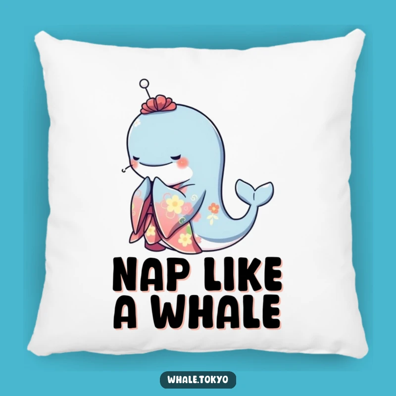 Funny Whale Kimono Pillow - Elegant Bow Accent, Cozy Sophistication!