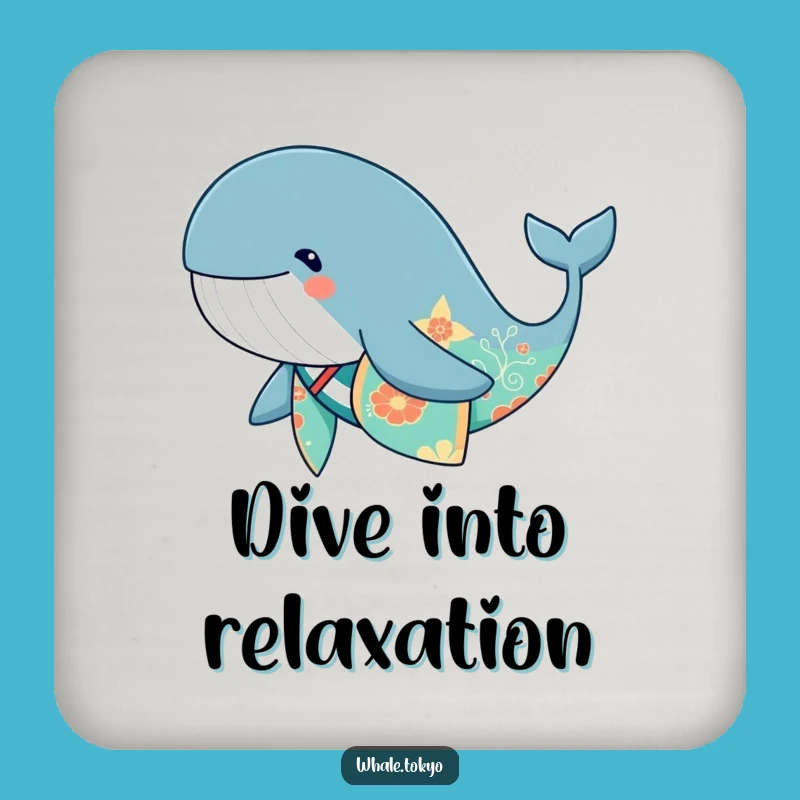 Funny Whale Kimono Coaster - Whimsical Protection for Your Surfaces