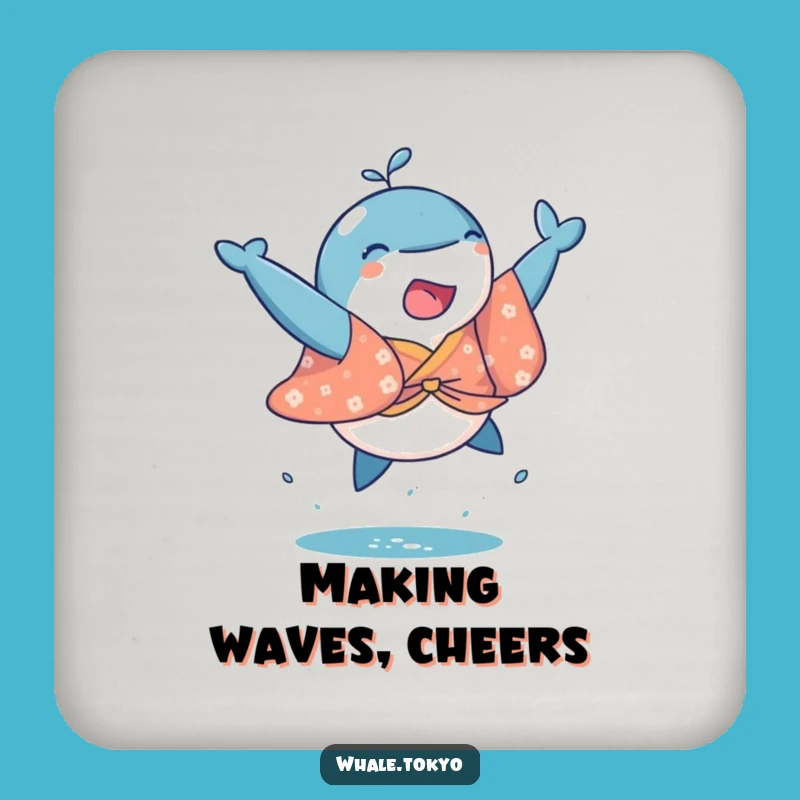 Funny Whale Kimono Leap Coaster: Playful Design to Protect Surfaces Joyfully