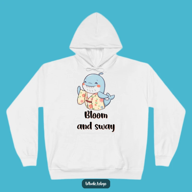 Funny Floral Whale Kimono Hoodie - Cozy Dance, Cheerful Comfort!