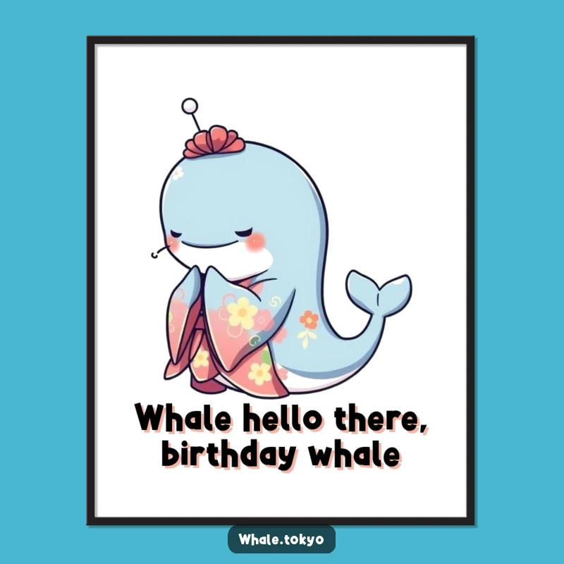 Free Printable Whale Kimono Art: Elegant Humor Wall Decor, Downloadable Gift