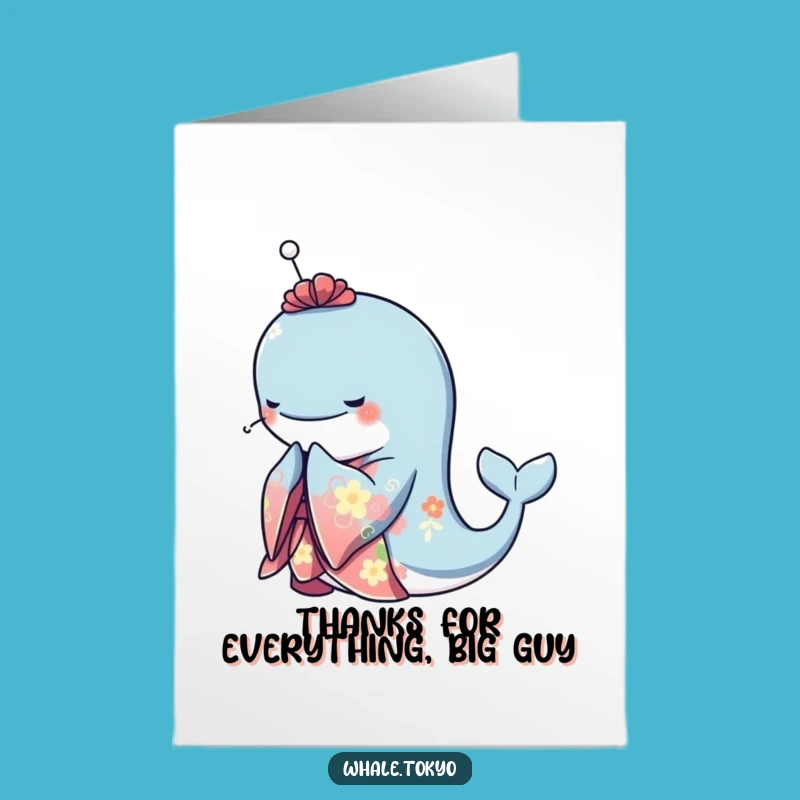 Free Printable Whale Kimono Thank You: Elegant Appreciation, Downloadable Gift