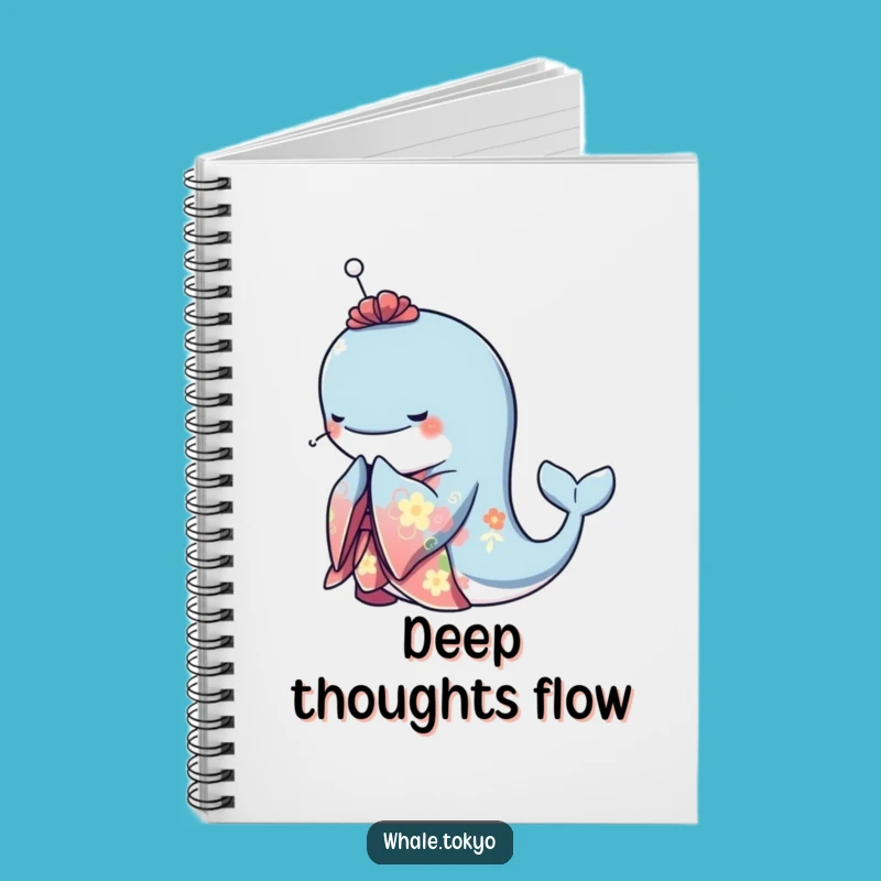 Funny Whale Kimono Notebook - Elegant Journaling, Serene Thoughts!