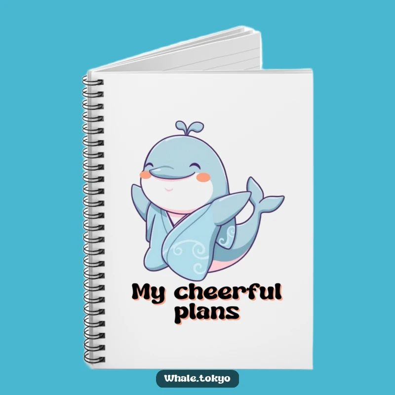 Funny Jovial Whale Kimono Notebook - Jot Down Your Happy Thoughts