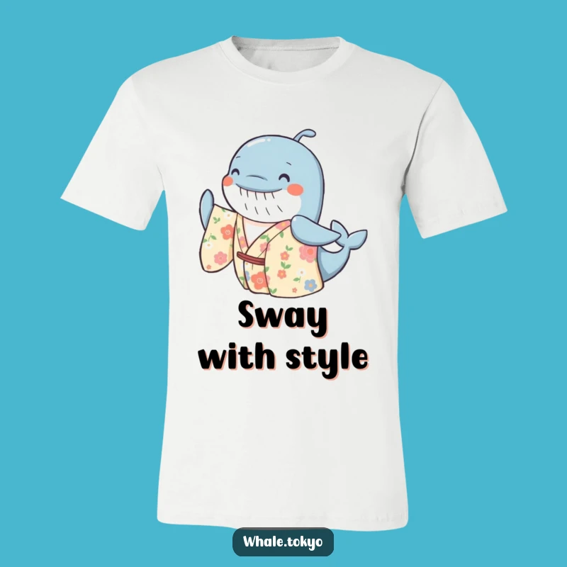 Funny Floral Whale Kimono T-Shirt - Cheerful Sway Design, Fun Tee!