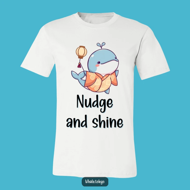Funny Kimono Whale T-Shirt: Lantern Nudge, Enchanting Ocean Wear