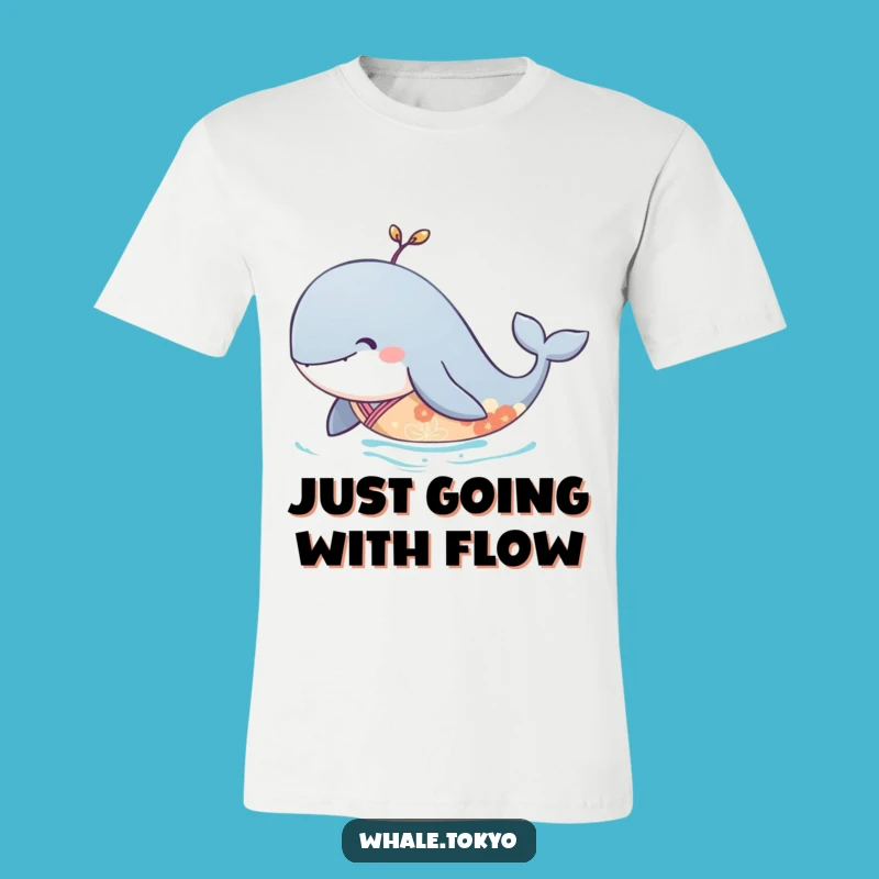 Funny Serene Whale Kimono T-Shirt: Elegant Gliding Design for Peaceful Style